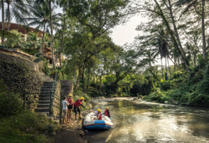 River Raft Check-in experience at Four Seasons Resort Bali at Sayan