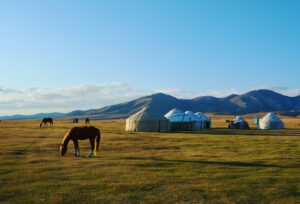 Yurts,In,The,Foothills,And,Mountains,Of,Kyrgyzstan.