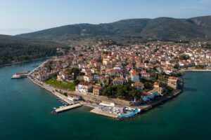 Galaxidi,,Greece,-,February,25,,2023:,Aerial,View,Of,The
