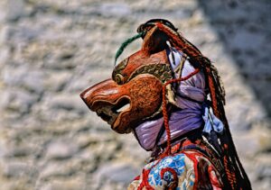 Bhutan.,Festival,(tsechu),In,Bumthang,Valley.,Traditional,Mask,-,Date: