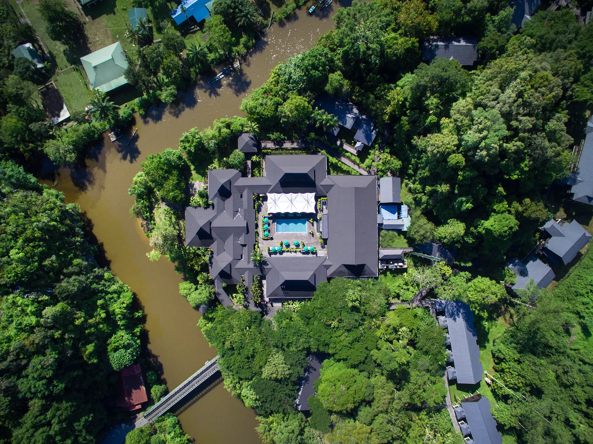 Aerial View of Restaurant at Mulu Marriott Resort & Spa | Tailor-Made Luxury Borneo Holidays 2025, 2026 & 2027 | The Ultimate Travel Company