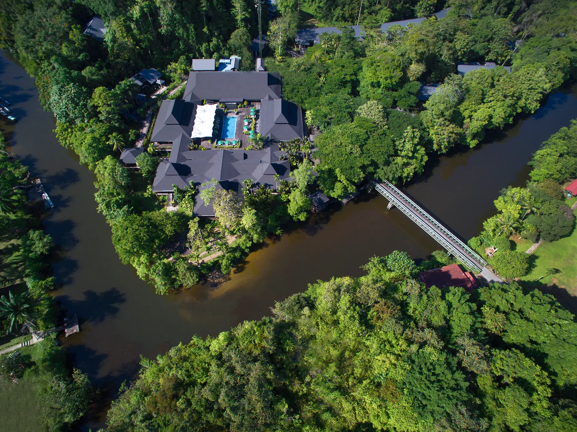 Aerial View of Mulu Marriott Resort & Spa | Tailor-Made Luxury Borneo Holidays 2025, 2026 & 2027 | The Ultimate Travel Company